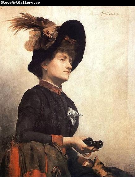 Anna Bilinska-Bohdanowicz Portrait of a lady with binoculars